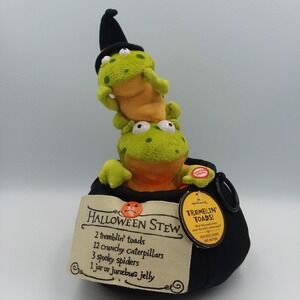 Hallmark Halloween Tremblin' Toads Singing Animated Witches Brew Cauldron *VIDEO